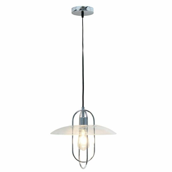 Lighting Business 13.5 x 13.5 x 13 in. 1 Light Modern Metal Pendant Light, Chrome LI1682106